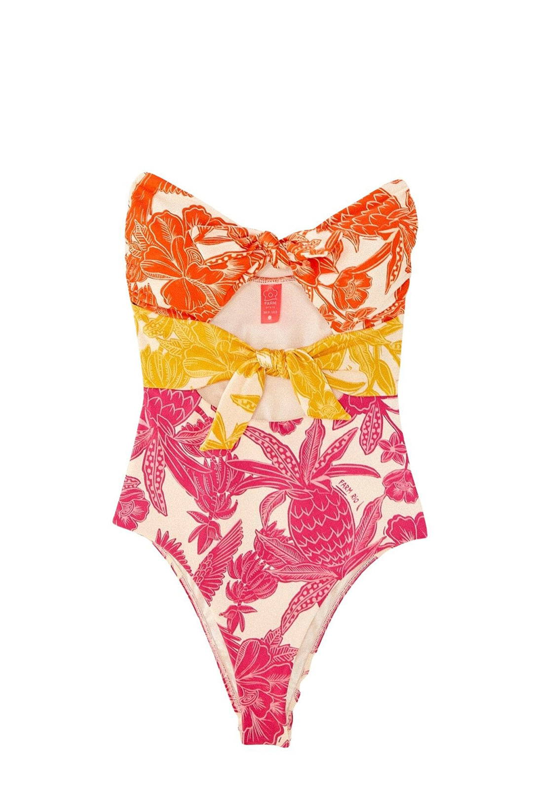Tropical Woodcut one-piece swimming costume - Multicolour