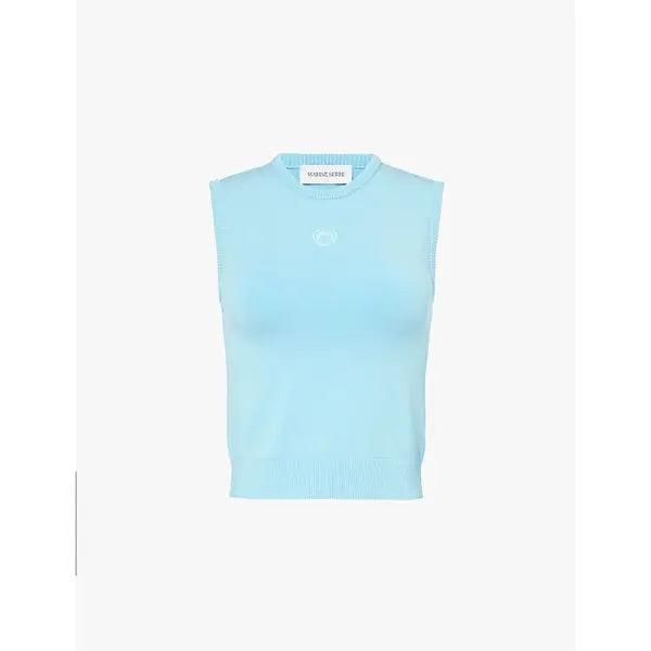 Moon Logo Knit Vest - Bleu
