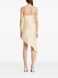 Asymmetrical satin dress - Limoncello