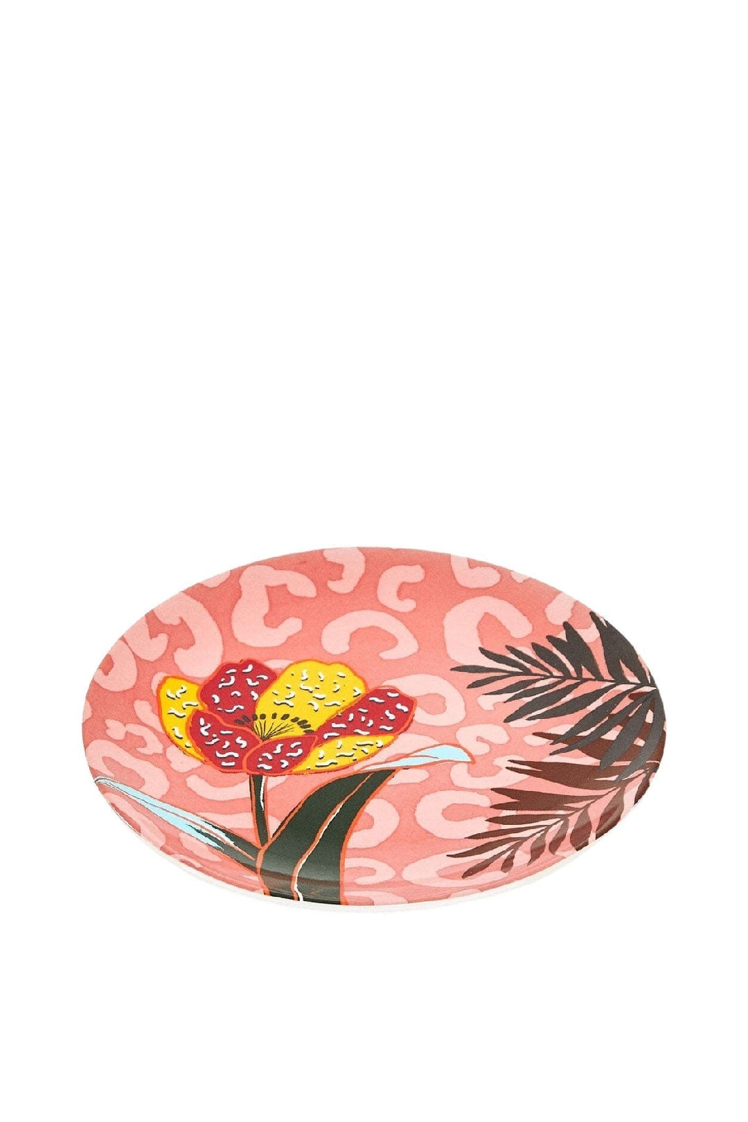 Assiette à dessert à motif fleur - Multicolore