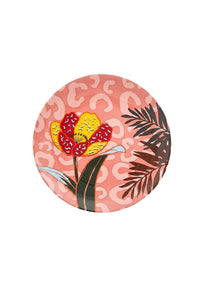 Assiette à dessert à motif fleur - Multicolore