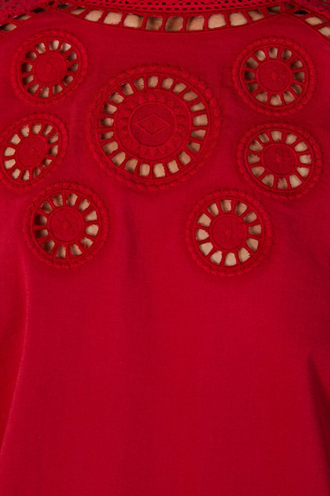 Blouse ajourée Romantic - Rouge