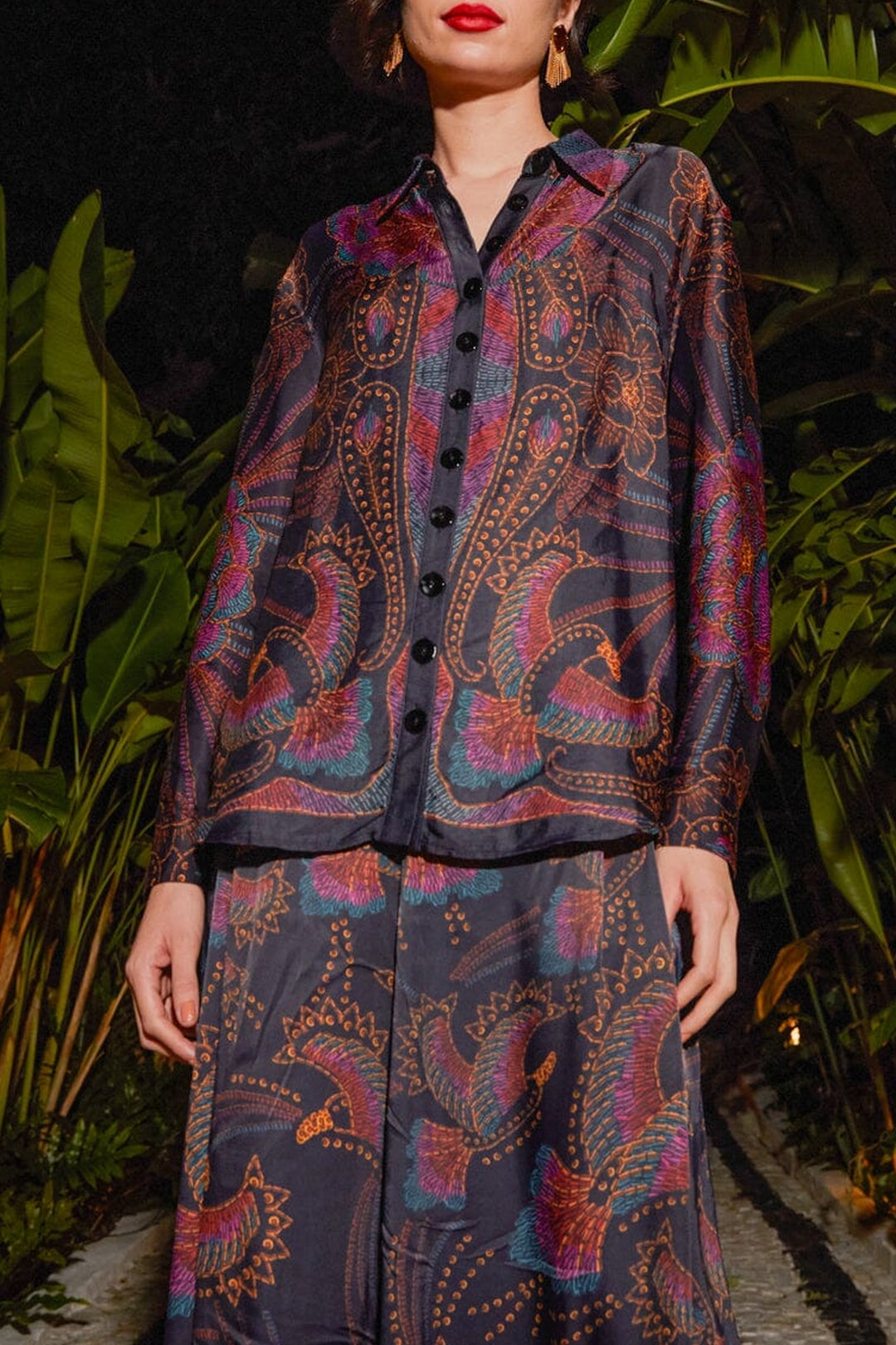 Chemise Sequin en foulard - Noir