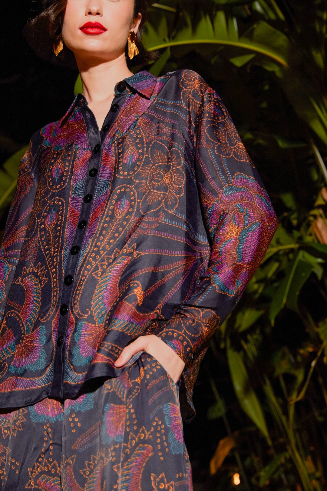 Chemise Sequin en foulard - Noir