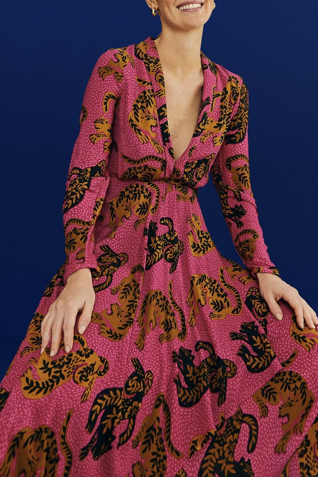 MEDIA OFF LINE_Robe maxi Wild Leopards - Rose