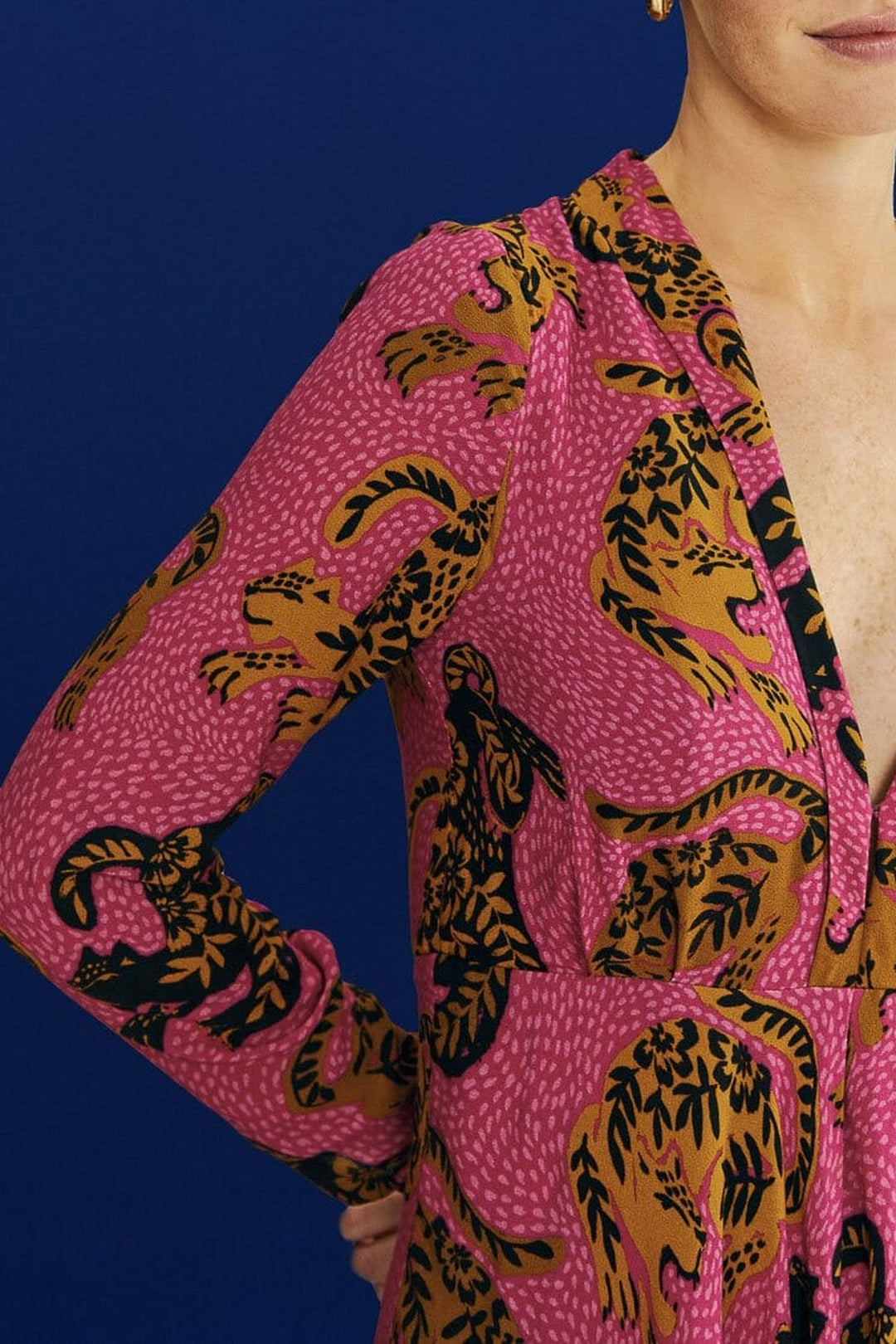 MEDIA OFF LINE_Robe maxi Wild Leopards - Rose