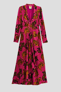 MEDIA OFF LINE_Robe maxi Wild Leopards - Rose