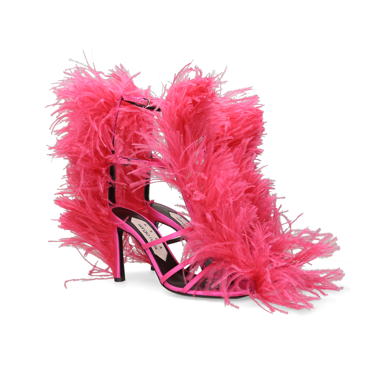 SERGIO ROSSI Sandales Amazona Area 95 en satin - Rose