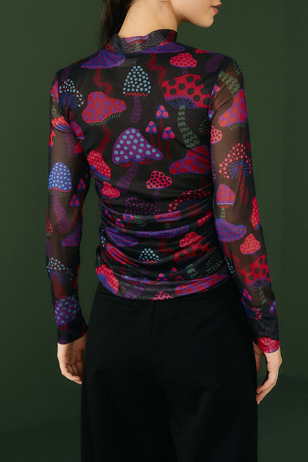Blouse Mushrooms Neon en tulle - Multicolore