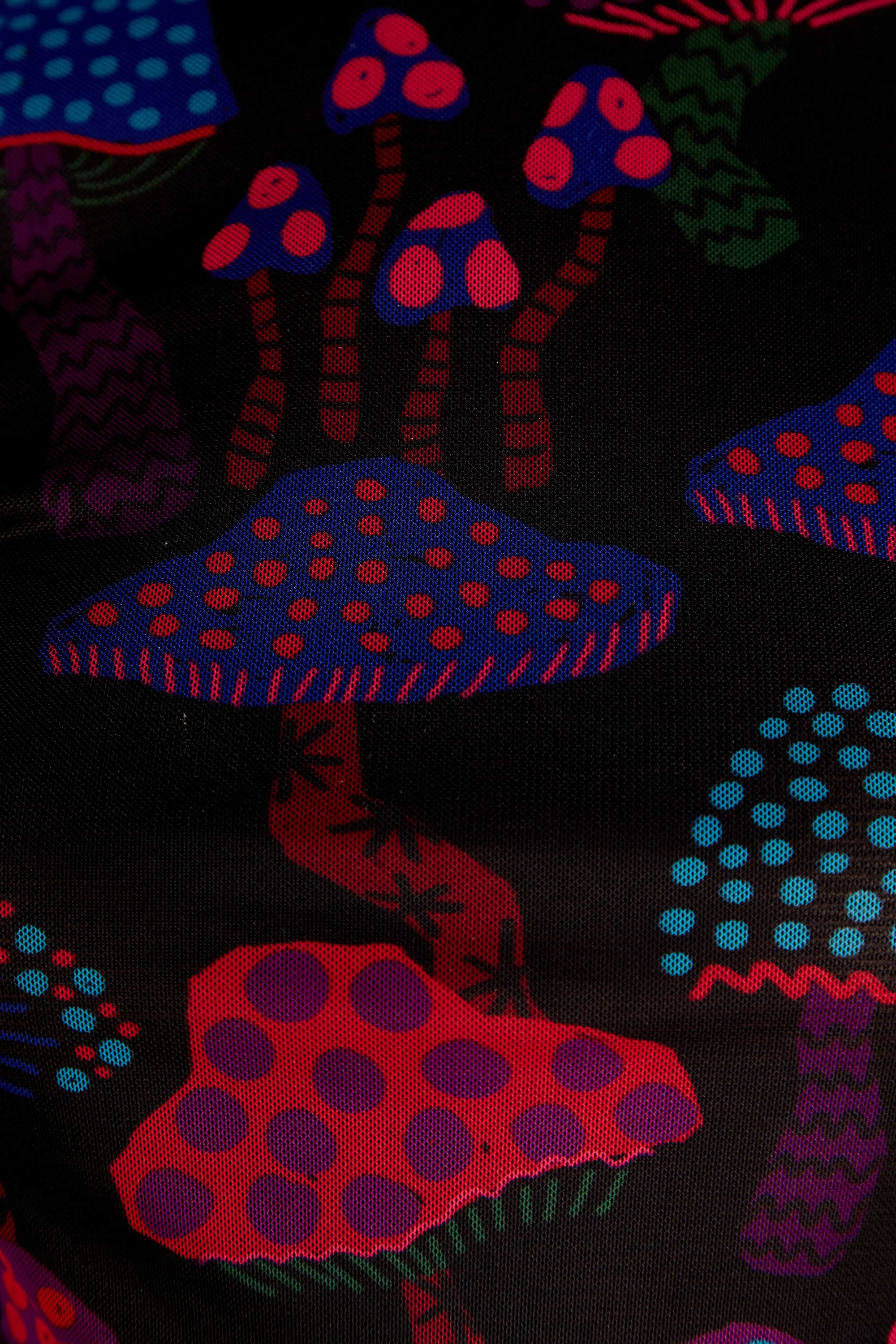 Blouse Mushrooms Neon en tulle - Multicolore