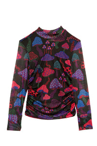 Blouse Mushrooms Neon en tulle - Multicolore