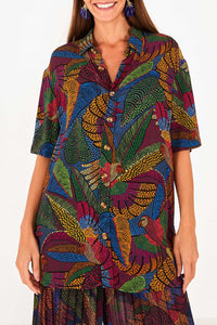 MEDIA OFF LINE_Chemise Dotted Macaws en coton - Multicolore