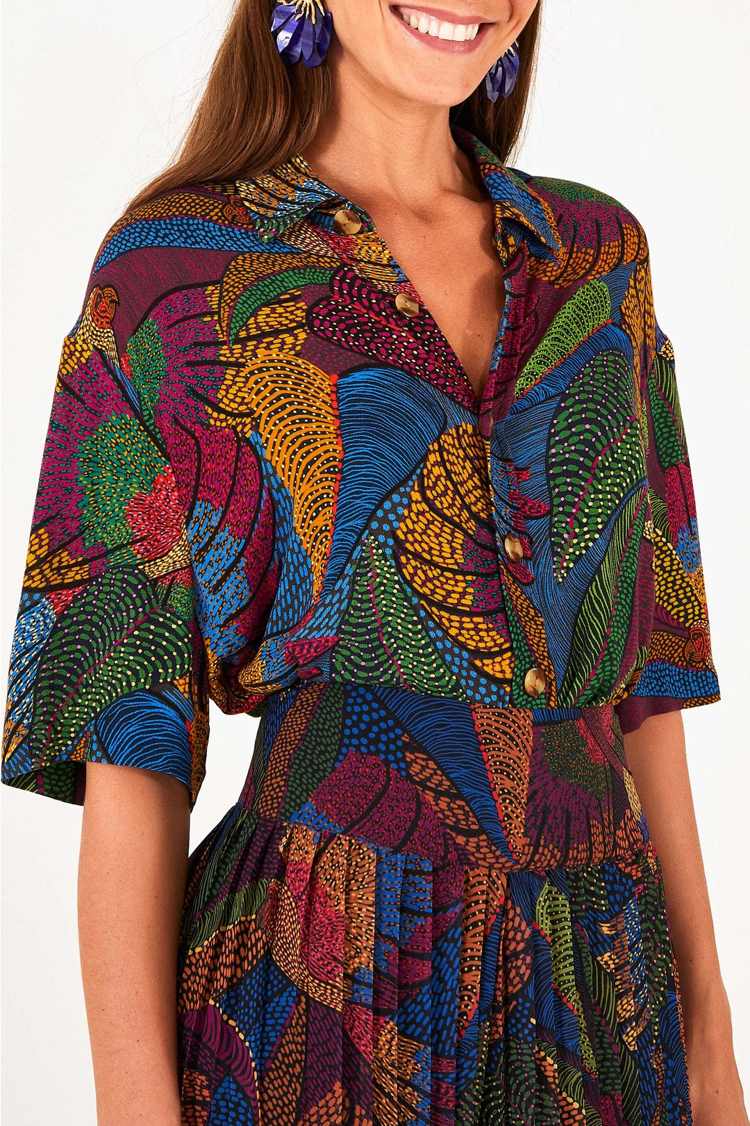 MEDIA OFF LINE_Chemise Dotted Macaws en coton - Multicolore