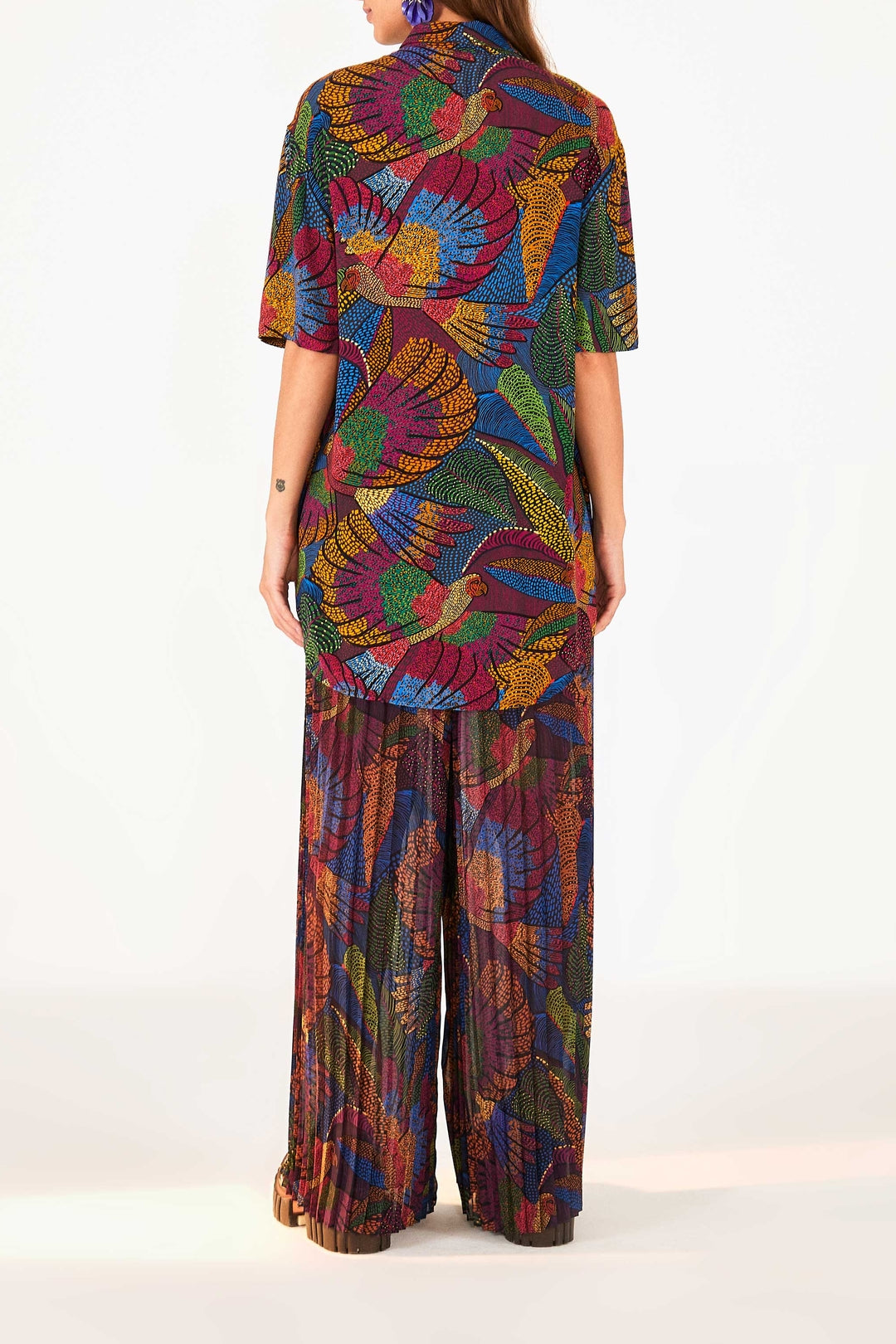 MEDIA OFF LINE_Chemise Dotted Macaws en coton - Multicolore