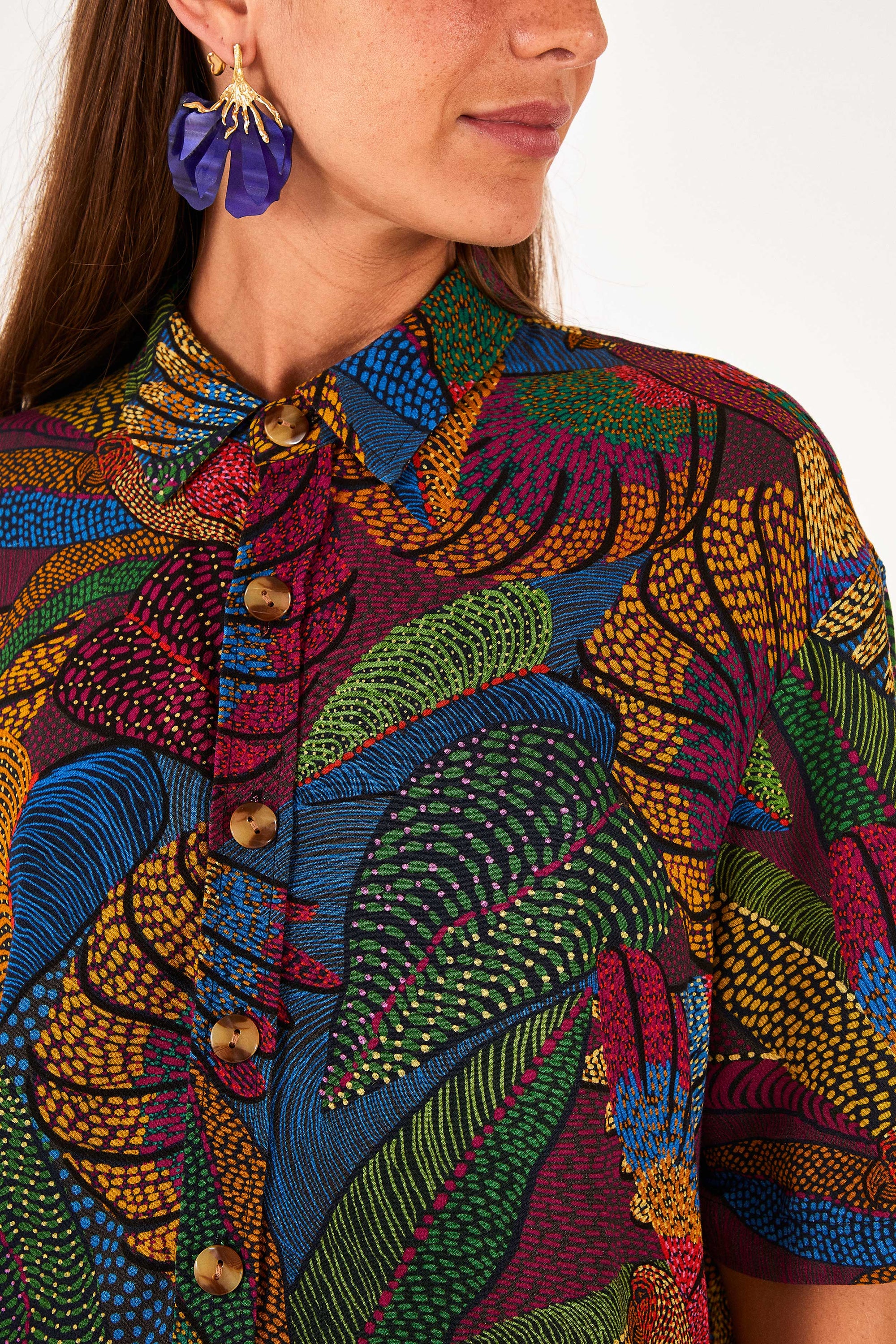 MEDIA OFF LINE_Chemise Dotted Macaws en coton - Multicolore