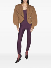DARK RAISIN // burgundy boned stretch catsuit