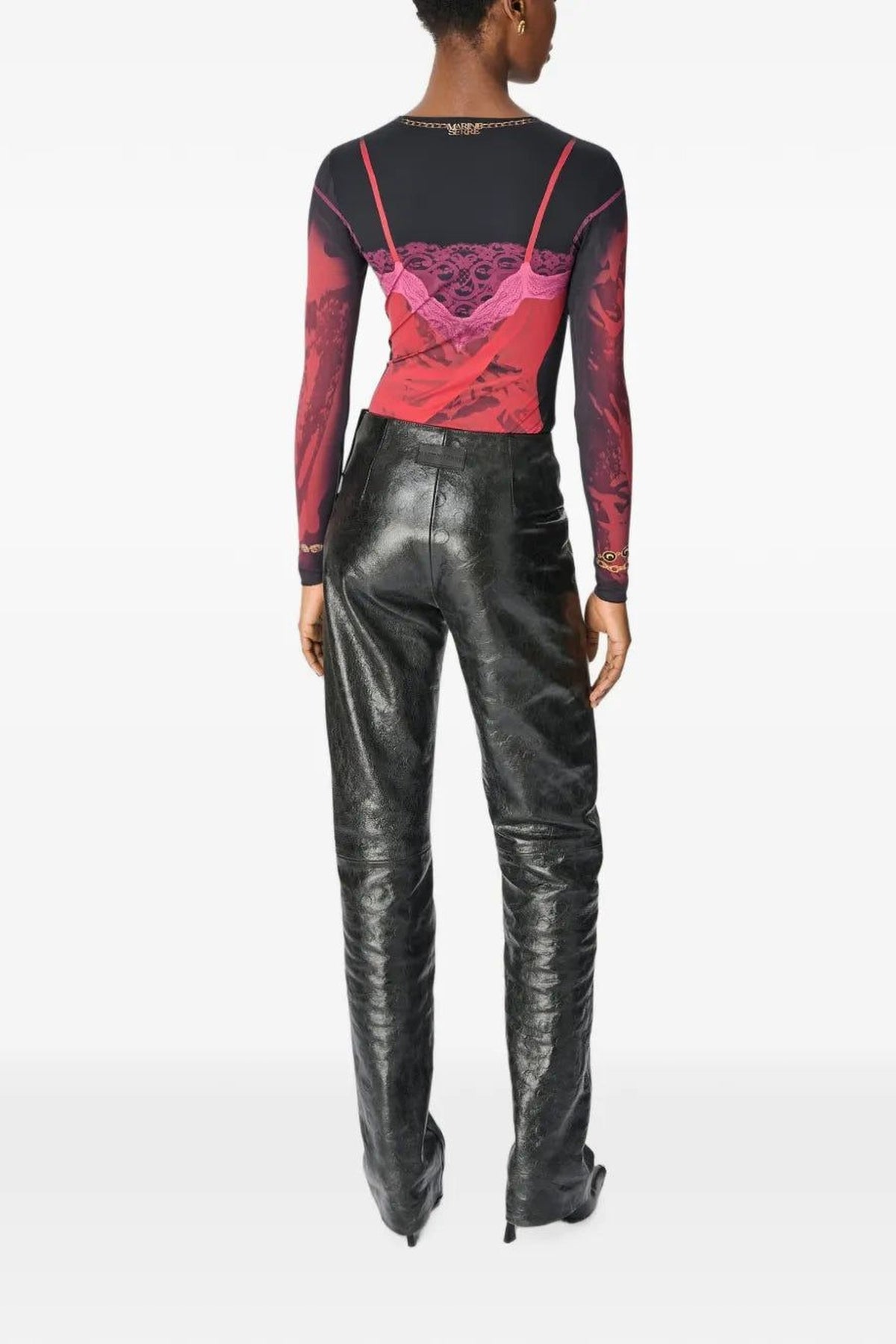 Wet Nuisette Printed Jersey Ls Crewneck - Rouge