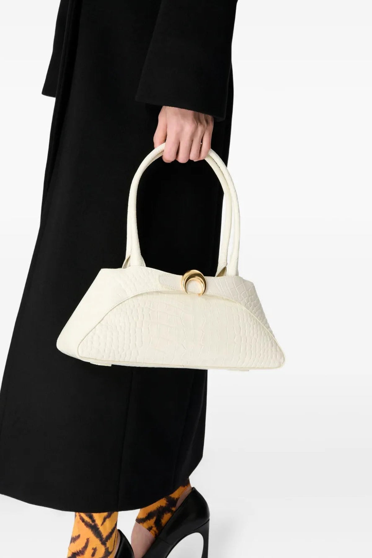 Sac Aurora en cuir embossé - Blanc