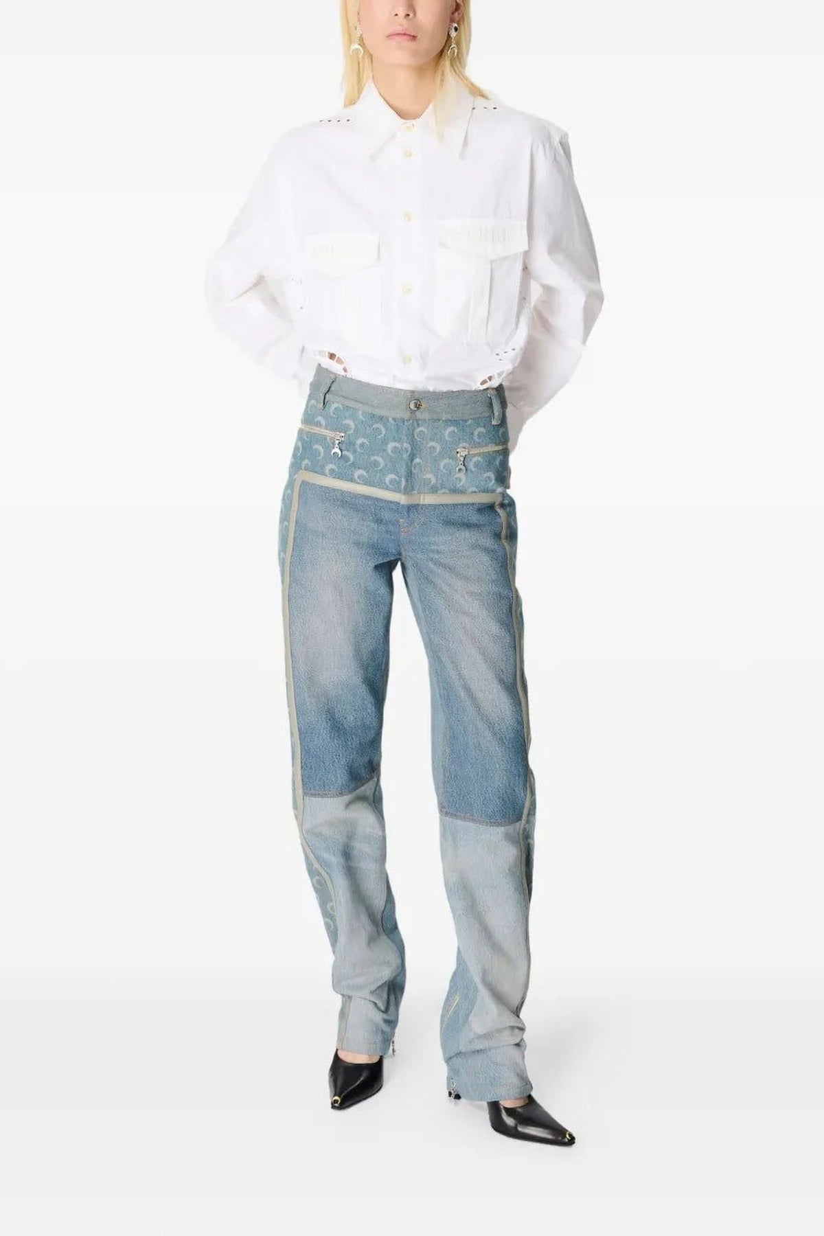Regenerated Denim Jeans - Beige