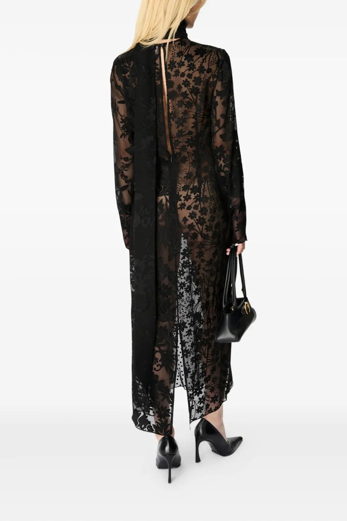 Regenerated Raso Silk Scarves Ls Long Dr - Noir