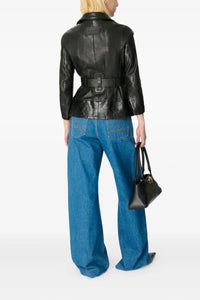 Glossy Moon Leather Perfecto - Noir