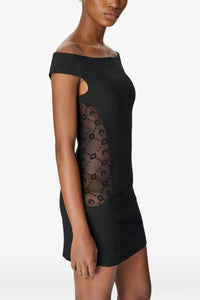 Robe courte en laine - Noir