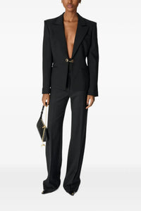 Blazer à épaulettes en laine - Noir