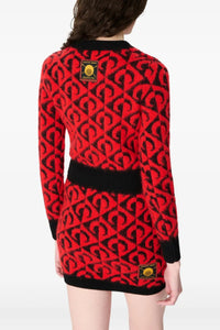 Moon Lozenge Knit Cropped Sweater - Multicolore