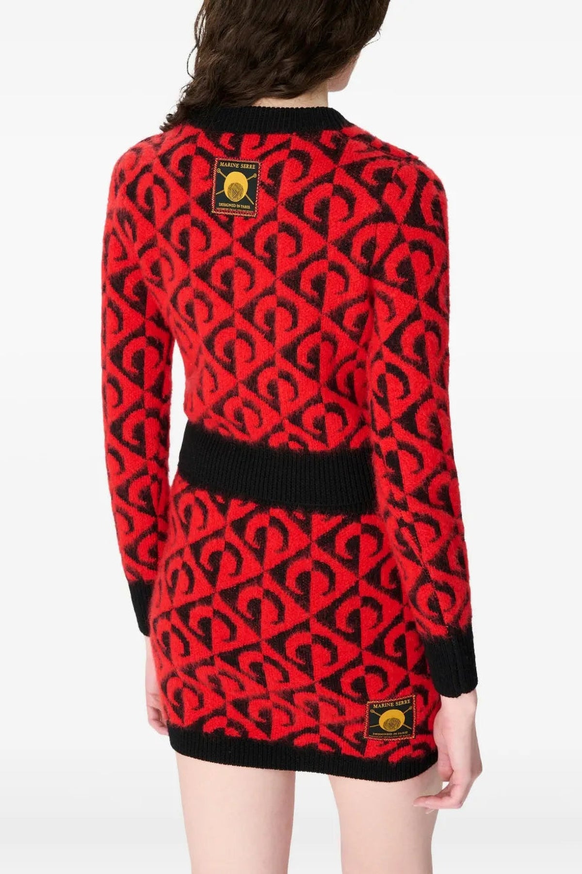 Moon Lozenge Knit Cropped Sweater - Multicolore