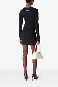 Moonogram Mesh Flock Tights - Violet