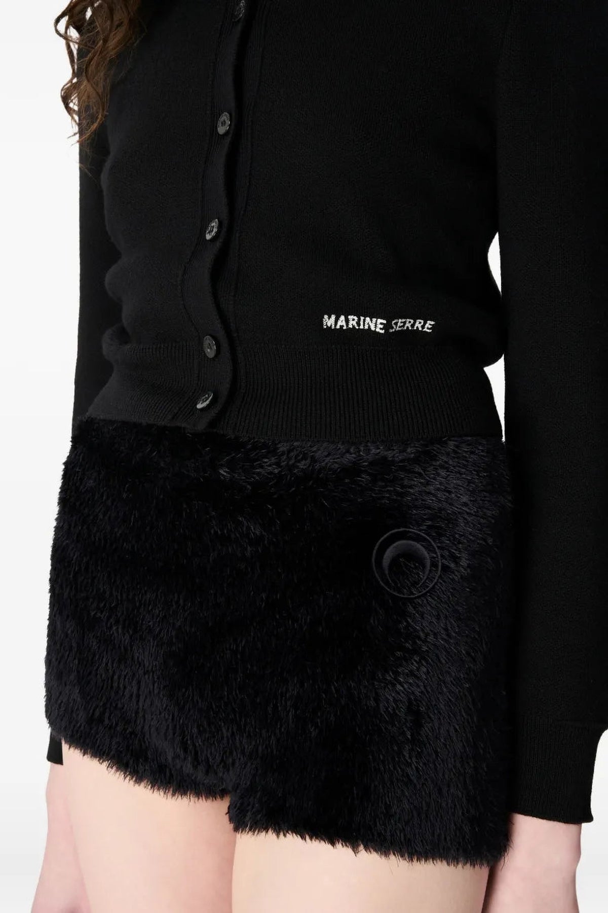 Cardigan court en laine - Noir