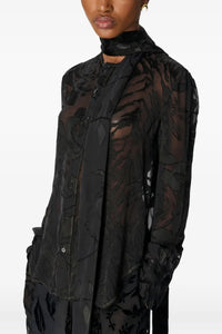 Regenerated Raso Silk Scarves Ls Blouse - Noir