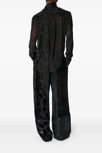 Regenerated Raso Silk Scarves Ls Blouse - Noir