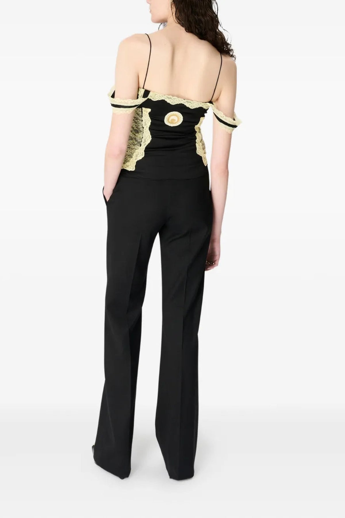 Satin & Lace Strap Top - Noir