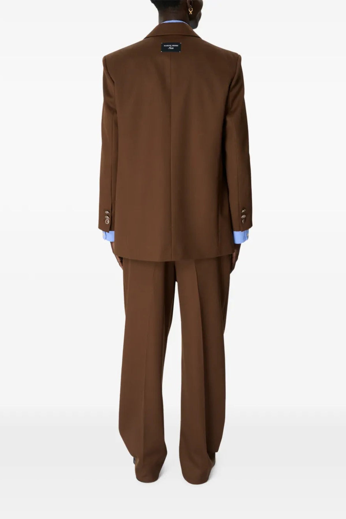 Virgin Wool Twill Boxy Blazer - Marron