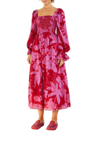 MEDIA OFF LINE_Robe maxi Living Nature - Bordeaux