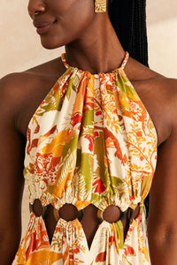 Robe longue Leopard Forest Sand - Orange