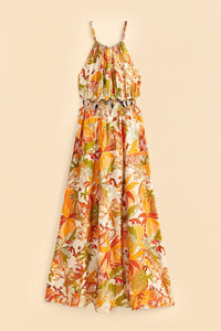 Robe longue Leopard Forest Sand - Orange