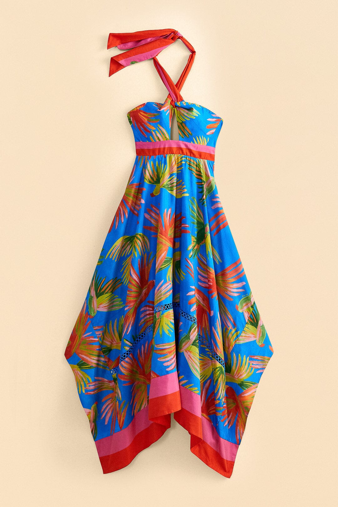 Robe longue Painted Birds - Bleu