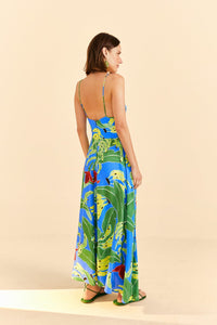 NEW_Banana Leaves Blue Robes longues - Banana Leaves Blue