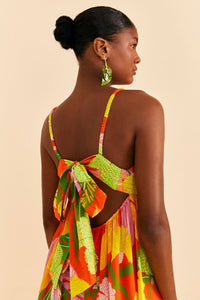 NEW_Neon Floral Red Robes longues - Neon Floral Red