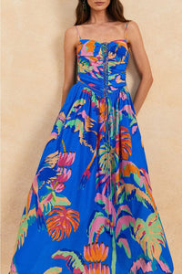 DJV_Painted Jungle Blue Robes midi - Painted Jungle Blue