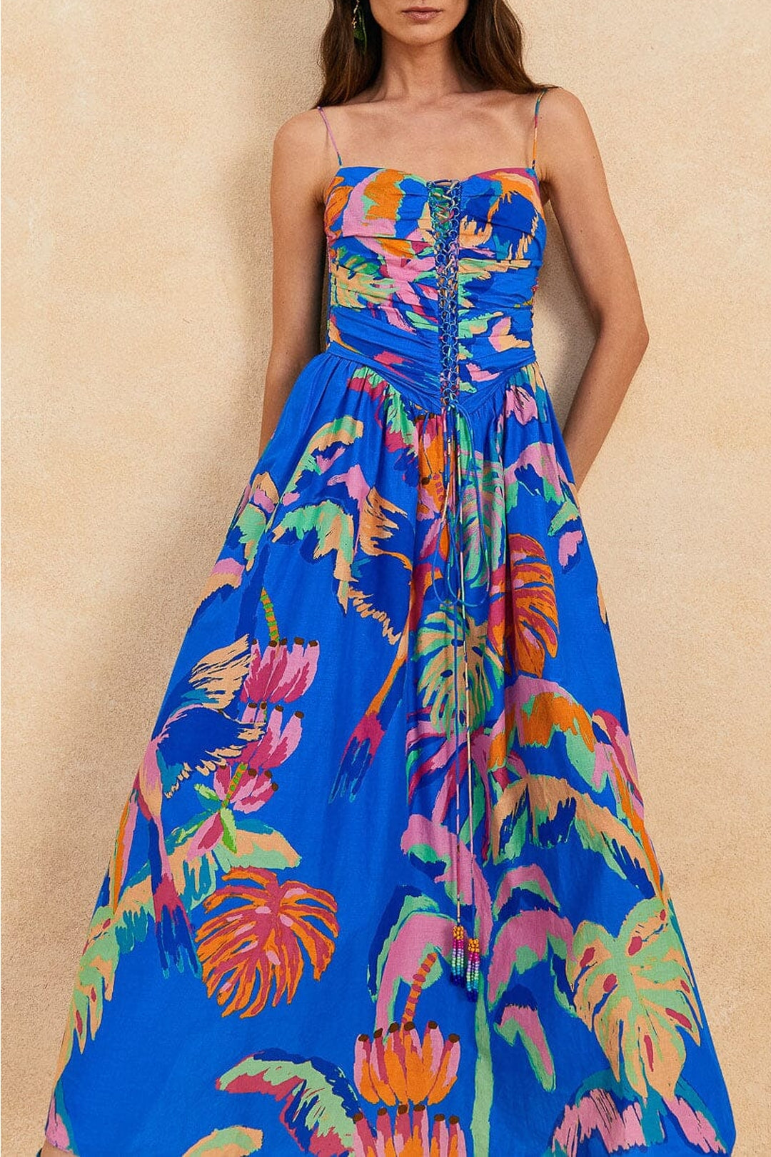 DJV_Painted Jungle Blue Robes midi - Painted Jungle Blue