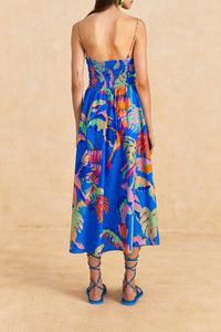 DJV_Painted Jungle Blue Robes midi - Painted Jungle Blue