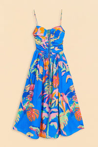 DJV_Painted Jungle Blue Robes midi - Painted Jungle Blue