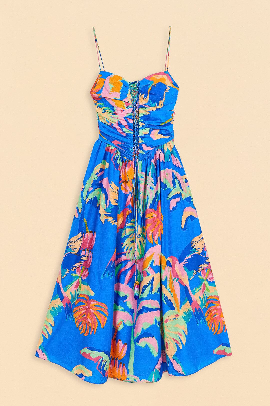 DJV_Painted Jungle Blue Robes midi - Painted Jungle Blue