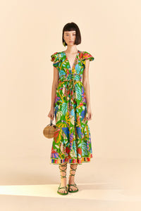 NEW_Forest Birds Green Robes midi - Forest Birds Green