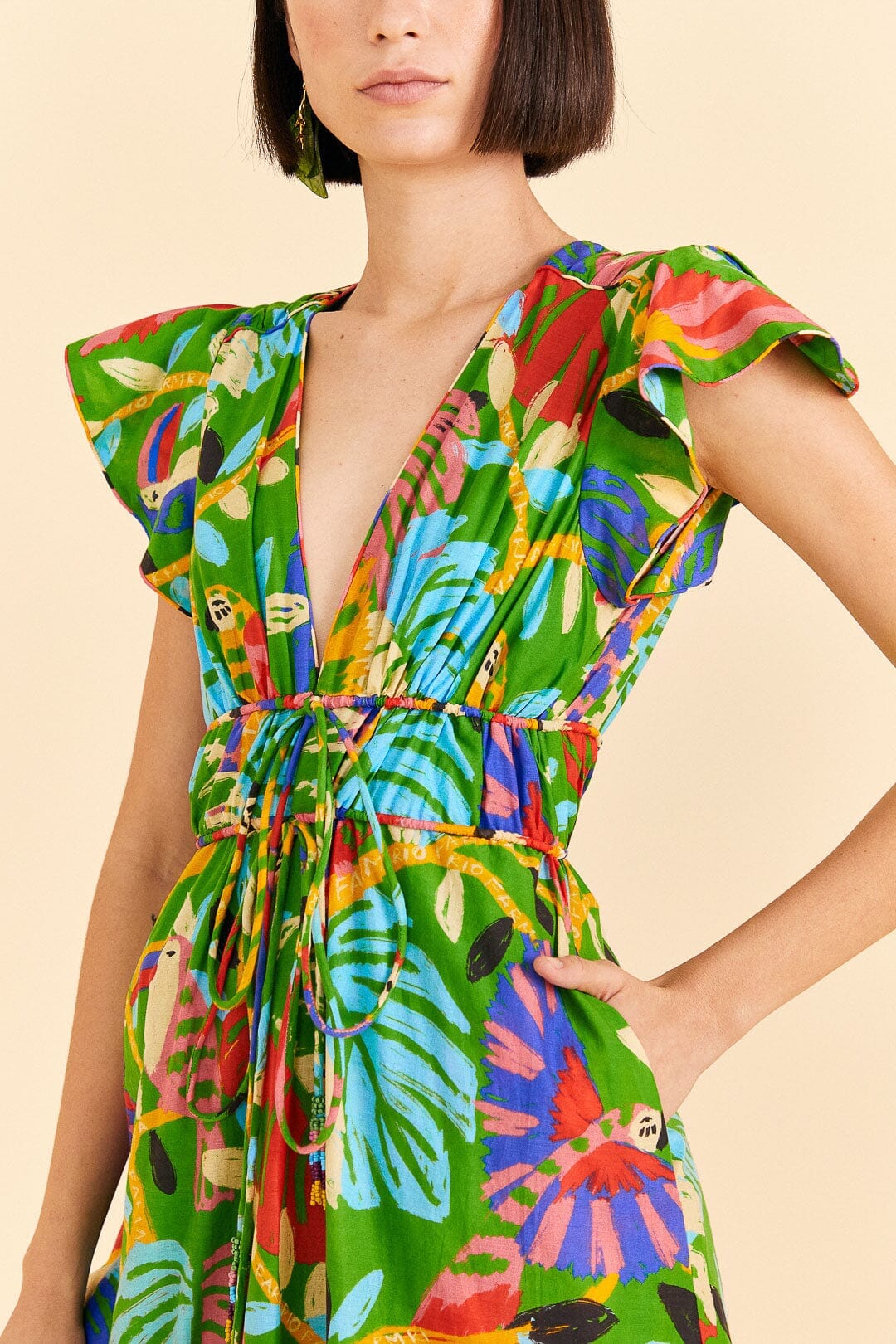 NEW_Forest Birds Green Robes midi - Forest Birds Green