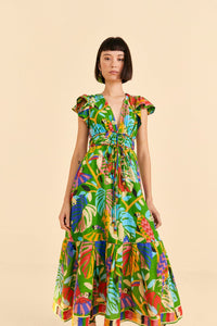NEW_Forest Birds Green Robes midi - Forest Birds Green