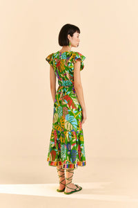 NEW_Forest Birds Green Robes midi - Forest Birds Green